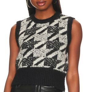 Rag & Bone Black and White Wool Blend Sweater Vest